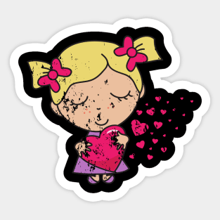 Retro Vintage Grunge Valentine's Day Sticker